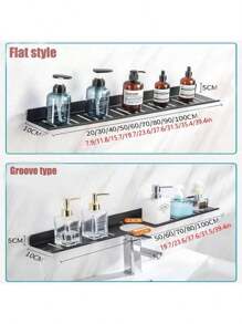 39-8in Multi Specification Optional Non Perforated Stainless Steel Shower Rack, Metal Kitchen Wall Mounted Storage Rack, Bathroom Countertop Storage Rack, Metal Storage Rack Suitable For Bathroom And Kitchen Storage - Multicolor - View 14