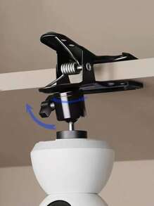 1 pieza Pinza ajustable para cámara de plástico ABS negro con cabezal giratorio de 360° y abrazadera de resorte, apta para cámaras y cámaras de acción