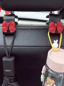 2pcs Car Hooks Bow Decorations Car Seats Rear Hooks Car Interior Storage Items - one-size - View 2