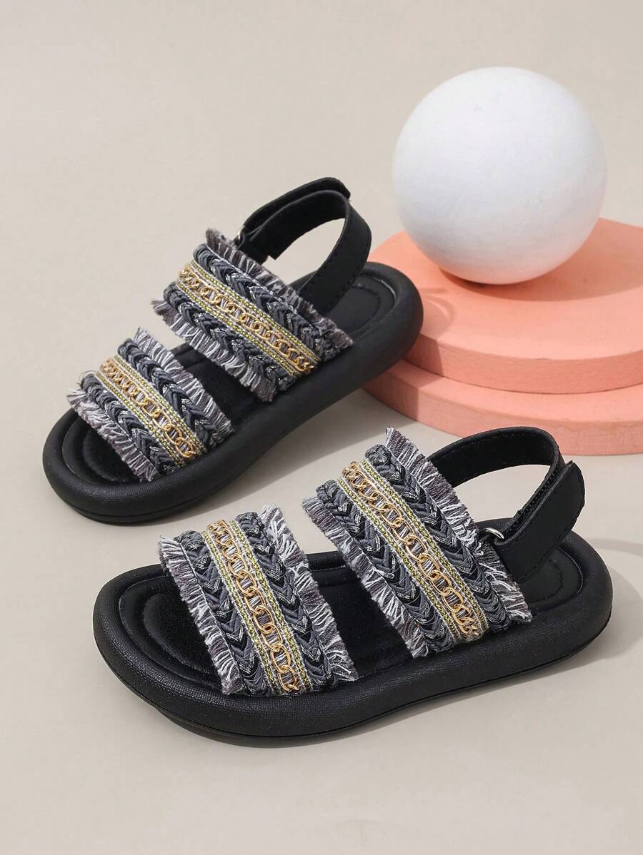 Fashionable Summer Children Anti-Skid & Wear-Resistant Soft Bottom Beach Sandals For Toddlers - Black - View 1