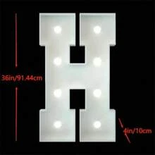 1 pieza Letrero de caja LED gigante blanco de 3 pies, letra alfabética 3D iluminada grande de 3 pies en blanco, caja de letra grande con luz para decoración de fiestas, ideal para fiestas al aire libre, cumpleaños, graduación, boda - perfecto para celebraciones festivas y eventos de aniversario - Blanco - Ver 26