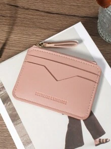 SOUTHLAND&KANGAROO Black Letter Mini Purse Pocket Wallet Fashion Minimalist Card Holder Slim Lightweight Portable Cash Money ID Card Credit Card Coin Pocket For Birthday Gift Women Teenagers For College Student School Student Men Male - Pink - View 4