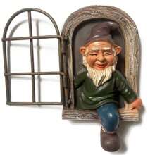 5.7-Inch Out The Door Tree Hugger,Funny Garden Gnome Statue, Hanging Resin Gnome Figurine,Whimsical Tree Sculpture,Garden Peeker Statue,Ideal Patio Yard Lawn Porch Decoration,Gnome Design Garden Decoration Craft,Garden Decor,Garden Accessories,Father Day Gift - Rust Brown - View 7