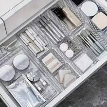 HOUSHELIF 5pcs/7pcs/10pcs Set Drawer Cosmetic Organizer, Perfume Storage Container, Vanity Skin Care Product Storage Box, Clear Multi-Size Combination Lotion And Sample Storage Box, Ideal For Storing Cosmetics, Bathroom Cabinet Storage, Office Supplies Arrangement, Kitchen Tool Organizer Shelf