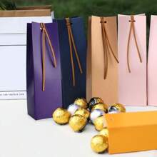 10pcs Kraft Paper Gift Bag Party Candy Gift Mini Boxes Birth Favors Party Gift Wedding Cookie Candy Bags Festival Favor Box - Multicolor - View 10