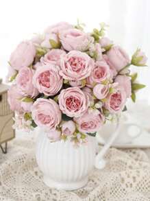 1/2pcs Artificial Rose Bouquet - Premium Real Touch Roses For Wedding/Valentine's Day, DIY Bridal Bouquet & Home Decor, Romantic Centerpiece For Party/Mother's Day Gift (Deep Red/Blush Pink)