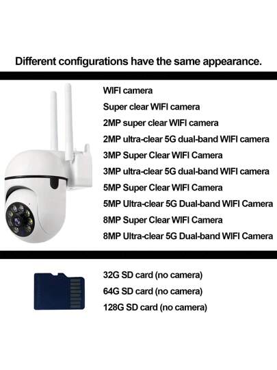 8MP/5MP 1080P HD, Dual 2.4G+5G/2.4G WiFi Optional, Outdoor/Indoor Security Camera, Wireless Surveillance PTZ Slimme Monitoring Camera Auto Tracking, Alarm, Night Vision, Floodlight AI Motion, 350° Horizontal 90° Vertical Rotation Home view 10