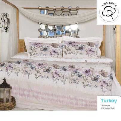 2/3 Stücke Bettwäsche-Set von Altinbasak, 100% Baumwolle, Streifenmuster, Kreuz, bequem, gemütlich, Boho-Stil