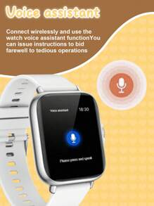 1pc Smartwatch met siliconen band voor kinderen en tieners, kan bellen, accepteert sociale meldingen, is compatibel met iOS en Android, geweldig cadeau voor kinderen