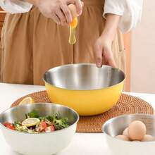 1/3pcs Baking Utensils With Graduated Mixing Bowl Stainless Steel Salad Mixing Bowl For Food Storage Meal Preparation Salad And Other Kitchen Gadgets Kitchen Accessories