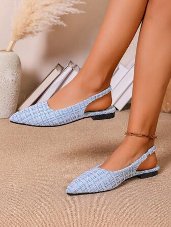 厂家直销优雅复古风格女士包头凉鞋，法式浪漫尖头超舒适低跟露背一脚蹬鞋，春夏