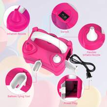 电动气球充气泵，便携式电动气球气泵，气球派对和生日装饰用充气机（110V-120V 400W），适用于给派对气球充气 - 美規A型插(110-127V) - 查看 4