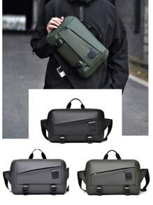 2025新款男士斜挎包日本休闲品牌单肩包大容量邮差包上班通勤背包 - 彩色 - 查看 2