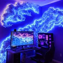 1 Pc Big Wall Cloud Light - 3D Thundercloud LED Light Lightning Cloud Color Atmosphere Night Light For DIY Creative Cloud Light, Cinema, Classroom, Dormitory