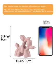 1pc Handmade Resin Balloon Dog Statue Ornament - Cute White Animal Sculptures For Home Decoration And Valentine's Day Gifts, Birthday Gifts Graduation
