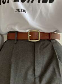 1 chiếc thắt lưng nữ, khóa vuông mới phong cách Hàn Quốc đơn giản, phụ kiện trang trí cao bồi cổ điển, thắt lưng, màu đen, quà tặng Giáng sinh - màu đen - Xem 9