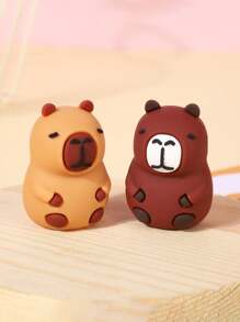 1pc/2pcs/3pcs/4pcs Cute Animal Capybara Pencil Sharpener, Creative Student Stationery, Pencil Sharpener Cute Capybara Pencil Sharpener, Fun Stationery, Suitable For Students, Home Schools, Teachers, School Supplies, Classrooms, Holiday Gifts,Back To School - Multicolor - View 3