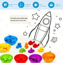 Counting Toys Matching Game Set With Sorting Bowls Learning Activity, Math Color Categorization Education Sensory STEM Toys, Suitable For Ages 3+