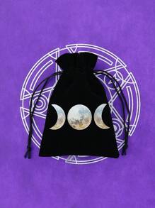 1/6pcs Hot Stamping Velvet Drawstring Pouches - Jewelry Bag - Polyester Tarot Pouch With Astrological, Celestial, And Tree Of Life Designs - Multipurpose Storage For Jewelry, Dice, Cosmetics - Perfect Gift For Travelers & Occult Enthusiasts - A2 - View 25