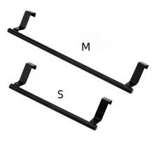 1pc/2pcs Stainless Steel Towel Rack, Over The Door Towel Hanger, Kitchen Accessories, Home Organization, No Drilling Cabinet Cloth Hanging Rack, Single Bar Kitchen Towel Holder