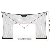 Red de hockey callejero, portería de hockey de acero para interior y exterior, juego de porterías de entrenamiento de hockey profesional con reglamentación oficial, portería de hockey portátil con red, fácil de montar, 72" x 48" o 54" x 44" - Juego de práctica, color negro (marco de portería no incluido) - Ver 9