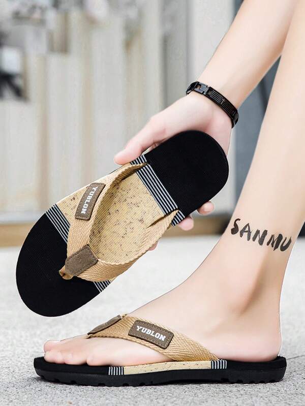 Plus Size Men's Summer Outdoor Comfortable Beach Flip Flops [Size 39-46], Suitable For Teen Summer Casual Or Outdoor Athletic Or Vacation Travel Or Graduation Gifts Or Birthday Dress Accessories