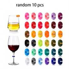 Silicone Wine Glass Marker Juice Champagne Cup Goblet Label Mug Tag Bar Wedding Identification Color Random Party Tools, For Outdoor, Camping - Multicolor - View 9