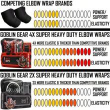 Goblin Gear 42" Super Heavy Duty Competition Grade Weightlifting/Powerlifting Elbow Wraps - #1 Powerlifting/Weightlifting Elbow Wraps, Bodybuilding Wraps, Joint Support - 卡其色 - 查看 11