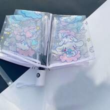 Sanrio 1 PIEZA Paraguas plegable transparente con diseño de dibujos animados lindos de Sanrio - 8 varillas, paraguas de viaje resistente al viento, fácil de abrir, compacto, con armazón de fibra resistente y toldo impermeable - Mochila, billetera, paraguas portátil de viaje