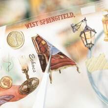 YUXIAN 1 卷 2M 秋季主题装饰胶带、复古创意美学贴纸、DIY 装饰剪贴簿工艺用品、节日礼物、个性化剪贴簿学校文具 - 彩色 - 查看 11