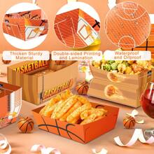FRUITFUL PARTY. Basketball Party Decorations, 36pcs Basketball Serving Trays Basketball Popcorn Tray Basketball Food Trays For Basketball Birthday Party Decorations, Basketball Snack Trays For Basketball Decor - Multicolor - View 4