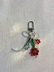 1 chiếc móc khóa điện thoại đính hạt cườm nhiều màu sắc thời trang cho phụ nữ tai nghe nhỏ và mặt dây chuyền túi xách phong cách ngọt ngào nơ mùa hè - Nhiều màu - Xem 3