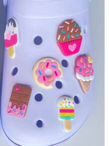Kit With 10 Rubber Pins/Buttons For Slippers - Sweets - 彩色 - 查看 2