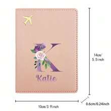 Customized Name Travel Wallet Leather Passport Cover RFID Blocking DIY Protective Organizer Slim Personalized ID Card Case Waterproof Coin Purse Ultra Slim Protector