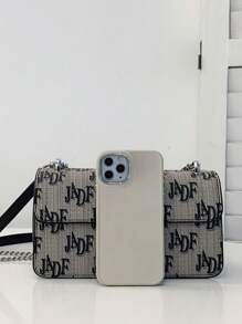 New Fashion Classic Joker Pu Waterproof Fabric, Letter Pattern Printing Design, Metal Chain Decorative Design French Hook And Loop Bag, Underarm Bag, Business Commuter Bag, Shoulder Bag Suitable For Shopping, Commuting, Gathering, Dating. - View 4