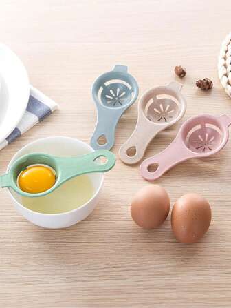 1入組小麥秸稈雞蛋白色分離器過濾器廚房工具適用於分離雞蛋白色和蛋黃