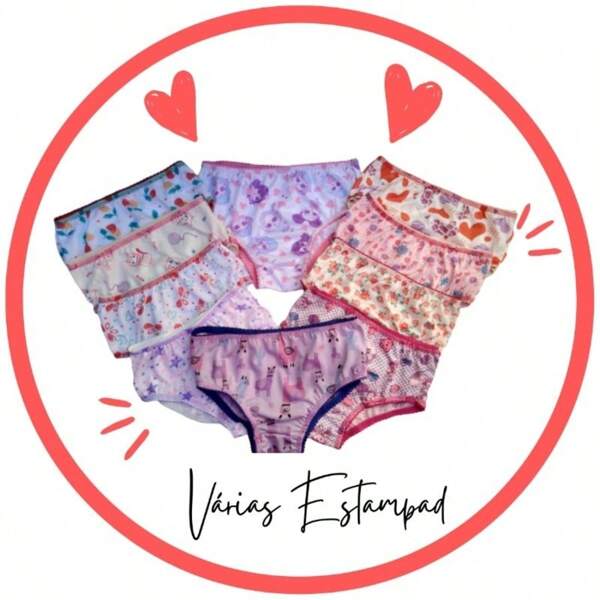 KITS COM 10 CALCINHAS PARA MENINA DIA A DIA