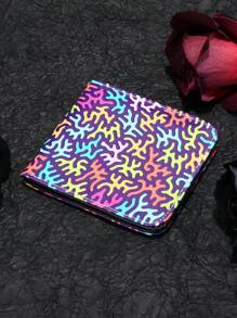 1 stuk nieuwe mode korte portemonnee kleurrijke creatieve elementen compacte portemonnee kaarthouder unisex casual puzzelblok tweevoudige portemonnee portemonnee portemonnee portemonnee mini portemonnee kleine portemonnee