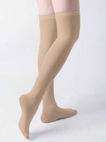 1 Pair Multi-Color Velvet Over-The-Knee High Socks, Fashion & Versatile, Spring And Autumn