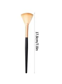 3pcs Fan-Shaped Face Highlighter Powder Makeup Brushes, Soft Hair Beauty Tools For Beginners