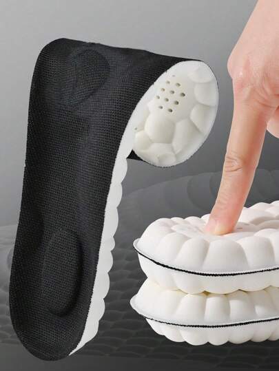 1pc Double High Elastic Latex Insole Breathable Insole Sneakers To Protect Feet From Standing For Long Periods Of Time