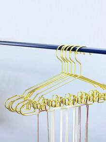 1pc Stainless Steel Bra Strap, Tie Organizer & Wavy Clothes Hanger, Multi-Tier Wardrobe Closet Rack For Home, Dorm - Gold - View 6