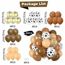 Western Cowboy Farm Horse Racing Balloon Arch & Wreath Set, Black, White, Beige, Brown Cow Print Latex Balloons, Suitable For Derby Day, Festivals, First, Wild Parties, Men's Birthday Decorations - Khaki - View 13