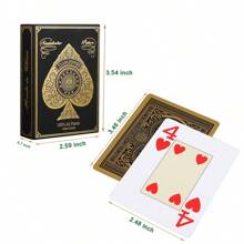 1pc Fun Playing Cards 63*88mm Gold/Silver Foil Border PVC Poker Large Character Fast Competitive Multiplayer Solitaire Game - Multicolor - View 4