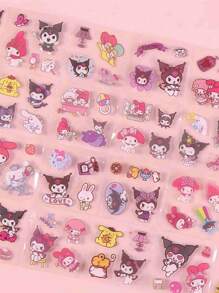 Sanrio 100 pezzi/scatola Adesivi per scrapbooking, adesivi divertenti per bambini per DIY e planner, materiali decorativi per adesivi, cancelleria carina, adatti per studenti, forniture scolastiche, ritorno a scuola