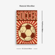 1 pièce Serviette de plage créative imprimée de football, serviette de plage à la mode adaptée à la piscine, aux vacances, à la plage, à la douche, serviette de plage multifonctionnelle, parfaite pour la plage d'été