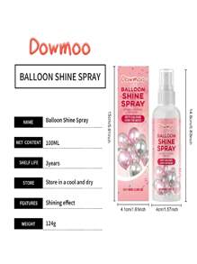 100ml Balloon Sheen Spray, It Enhances The Ambience Of Balloons And Has A Long-Lasting Effect, Creating A Textured Spray. The Balloon Spray Enhances The Sheen Of Balloons For A Long-Lasting Effect.