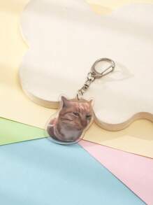 1 pieza Nuevo llavero de acrilico con diseño de gato famoso en internet, gato enojado con fuego en la cabeza/Gato hermano fresco/Gato bebé Baba/Gatito Oiiaioiiiai/Gato parlanchín/Gato tímido/Gato bailando/Gato feliz, accesorio de llavero con tema de animales lindos, decoración para mochila, encanto para bolso, accesorio para mochila escolar, colgante para bolso, regalo para amigos, accesorio para coche