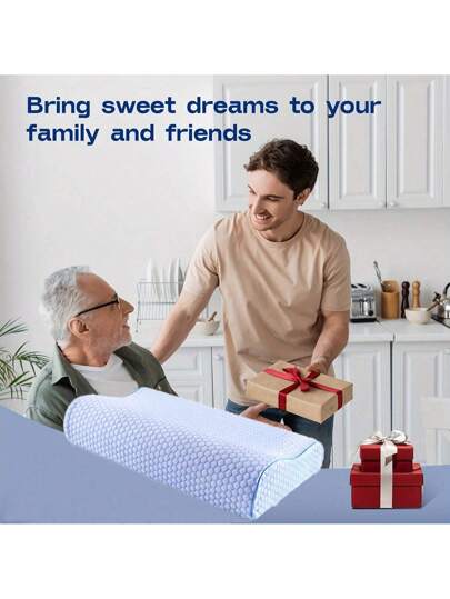 1pc Bamboo Memory Foam Sleep Kussen Contoured Cervical Orthopedic Neck Support Breath Shoulder Relax, Adjustable Ergonomic Contour Pillow, Back Stomach Side Sleepers, Removable Hoes view 4