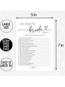 5/10/20Pcs Bridal Shower Games Who Knows The Bride Best Cards, Fun Activities For Weddings, Bridal Showers And Bachelorette Parties,Christmas - Multicolor - View 2